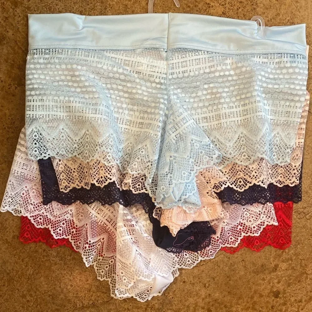 NEW Nautica super soft lace boy leg boy shorts‎ 5 pack underwear panties